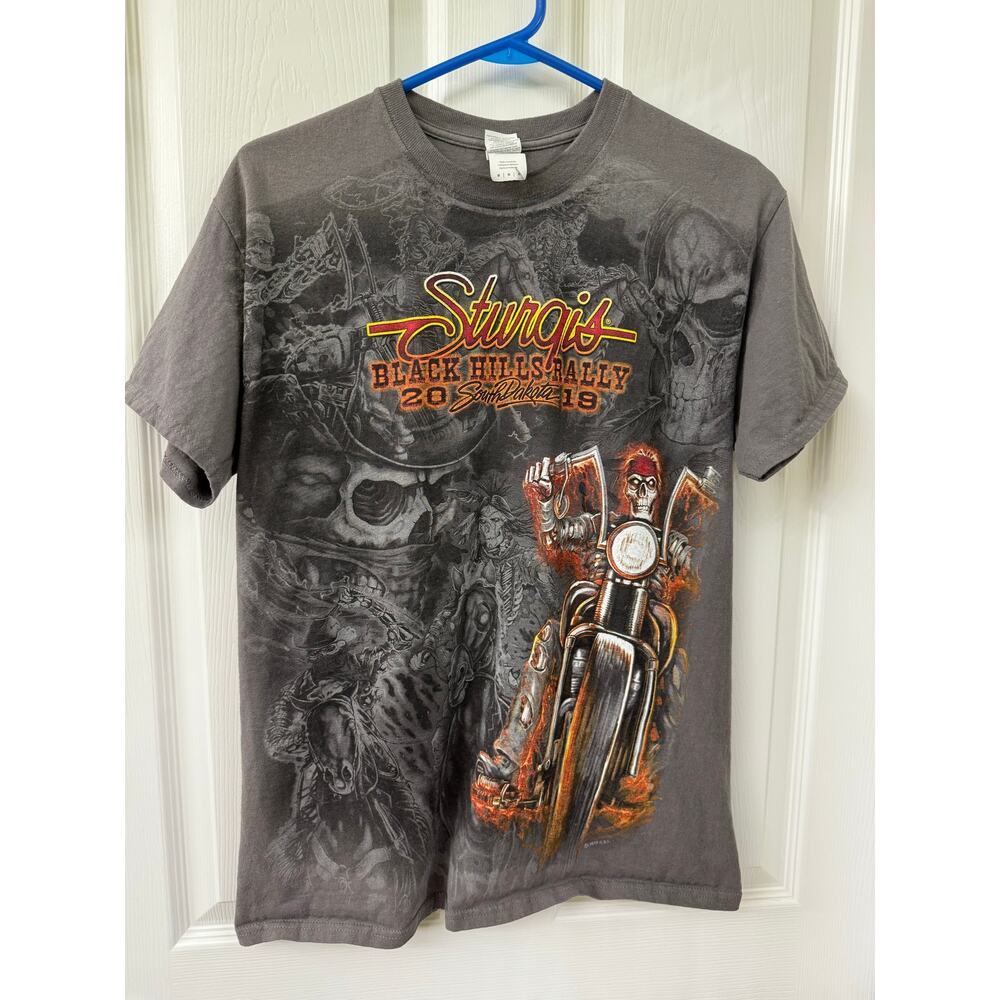 Sturgis 2019 Black Hills Rally Medium grey t-shirt 100 cotton biker Harley